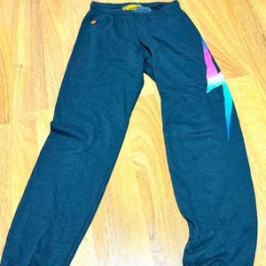 Aviator nation, bolt, rainbow, sweatpants, extra small